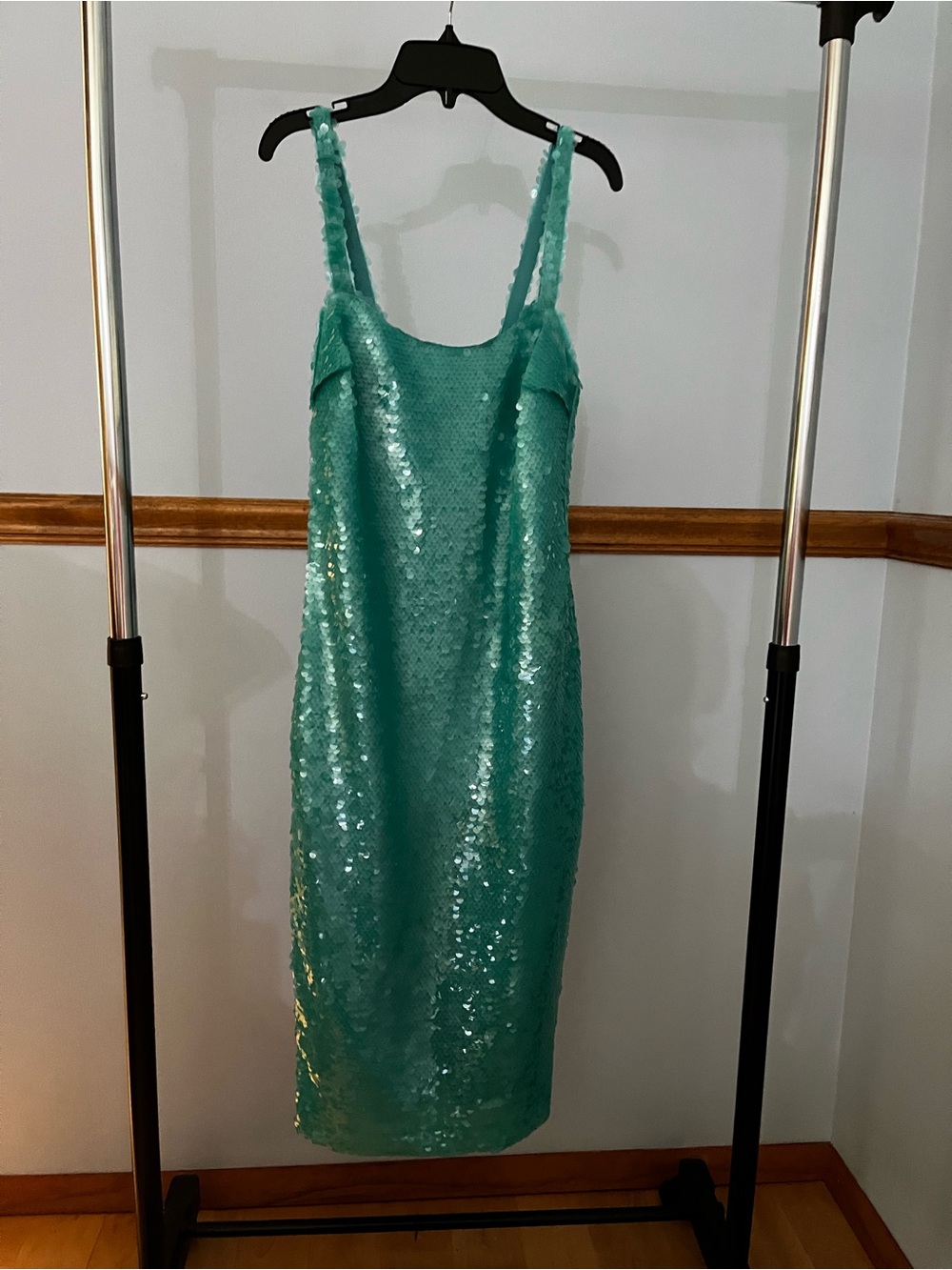 L'AGENCE Gabin Sequin Midi Dress, NWT, “Bright Jade” size 0
